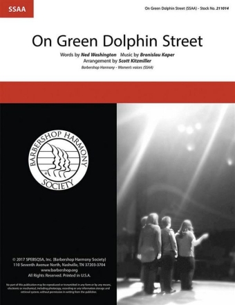 Bronislau Kaper, On Green Dolphin Street SSAA a Cappella Chorpartitur
