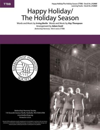 Happy Holiday/The Holiday Season TTBB a Cappella Chorpartitur