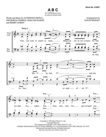 Alphonso Mizell_Berry Gordy_Deke Richards_Frederick Perren, ABC SATB a Cappella Chorpartitur
