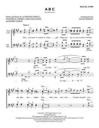 Alphonso Mizell_Berry Gordy_Deke Richards_Frederick Perren, ABC TTBB a Cappella Chorpartitur