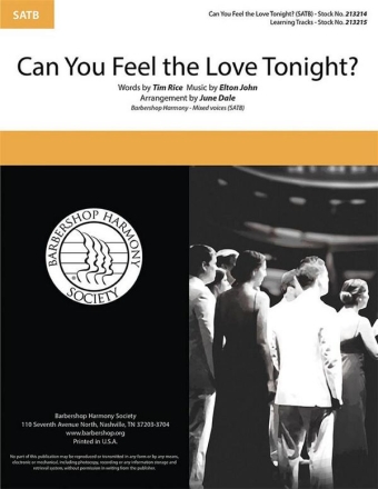 Elton John_Tim Rice, Can You Feel the Love Tonight? SATB a Cappella Chorpartitur