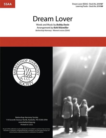 Bobby Darin, Dream Lover SSAA a Cappella Chorpartitur