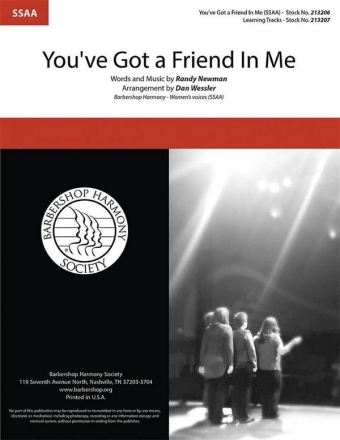 Randy Newman, You've Got a Friend in Me SSAA a Cappella Chorpartitur