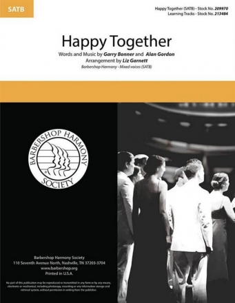 Gerry Bonner_Alan Gordon, Happy Together SATB a Cappella Chorpartitur