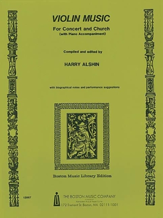 Violin Music for Concert and Church Violine und Klavier Buch