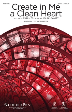 Create in Me a Clean Heart for mixed choir and piano score