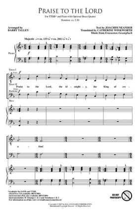 Praise to the Lord TTBB Chorpartitur