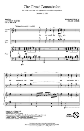 Bruce Greer, The Great Commission Instrumental Pak Buch