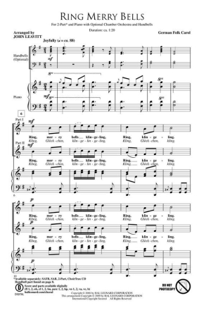 Ring Merry Bells 2-Part Choir Chorpartitur