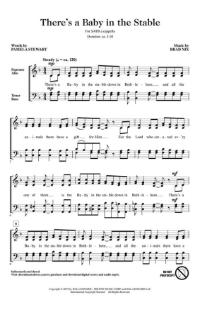 Brad Nix, There's a Baby in the Stable SATB a Cappella Chorpartitur