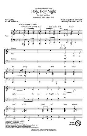 Adolphe Charles Adam_John S. Dwight, Holy, Holy Night SAB Chorpartitur