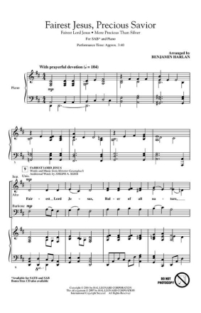 Fairest Jesus, Precious Savior SAB Chorpartitur