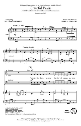 Mark D. Edwards, Grateful Praise SAB Chorpartitur