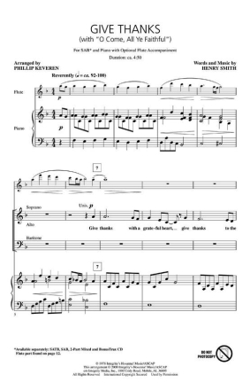 Give Thanks with O Come Let Us Adore Him SAB Chorpartitur