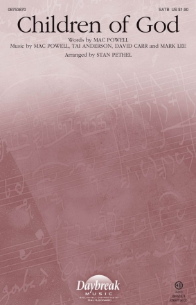 David Carr_Mac Powell_Mark Lee_Tai Anderson, Children of God SATB and Piano Chorpartitur