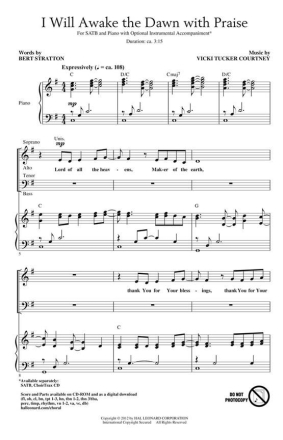 Vicki Tucker Courtney, I Will Awake the Dawn with Praise Orchestra Accompaniment CD-ROM