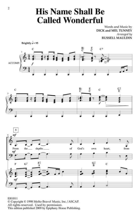 Dick Tunney, His Name Shall Be Called Wonderful Chor CD