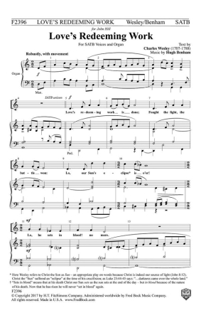 Hugh Benham, Love's Redeeming Work Is Done SATB Chorpartitur