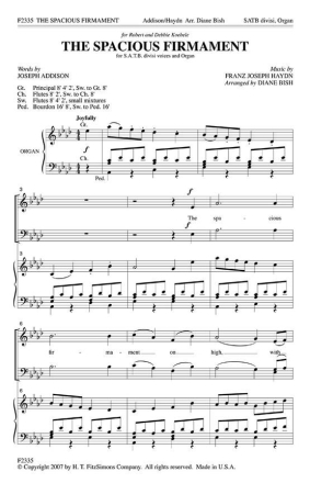Franz Joseph Haydn, The Spacious Firstmament Chor Chorpartitur