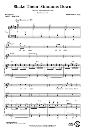 Shake Them 'Simmons Down 2-Part Choir Chorpartitur