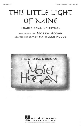 Moses Hogan, This Little Light of Mine SSAA a Cappella Chorpartitur