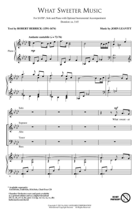 John Leavitt_Robert Herrick, What Sweeter Music Chamber Orchestra Stimmen-Set
