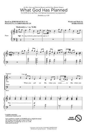 Mark Hayes, What God Has Planned Orchestra Accompaniment CD-ROM