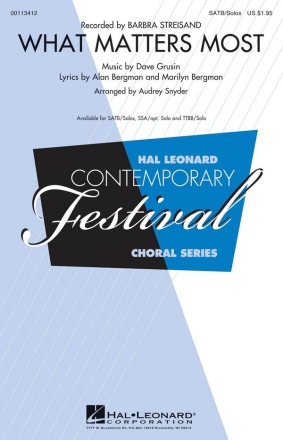 Alan Bergman_Dave Grusin_Marilyn Bergman, What Matters Most SATB and Soli Chorpartitur