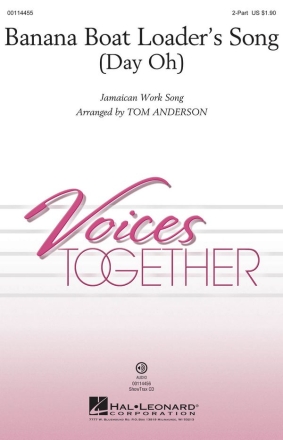 Jamaican Work Song, Banana Boat Loader's Song Day Oh 2-Part Choir Chorpartitur