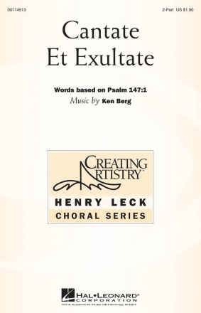 Ken Berg, Cantate et Exultate 2-Part Choir Chorpartitur
