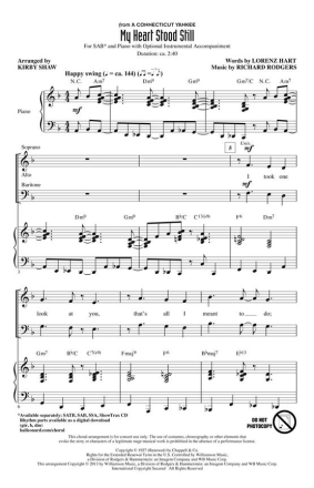 Richard Rodgers, My Heart Stood Still SAB Chorpartitur