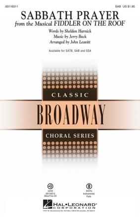 Sabbath Prayer for mixed chorus (SAB) and piano score