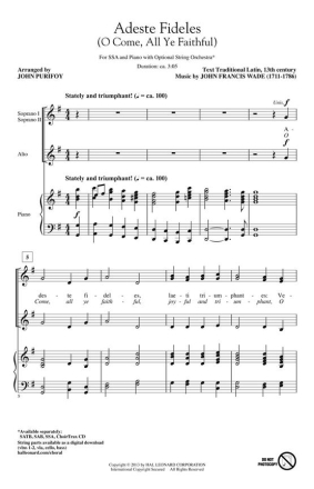 Adeste Fideles SSA Chorpartitur