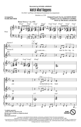 Michel Legrand, Watch What Happens SSA Chorpartitur