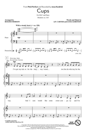 Cups SSA Chorpartitur