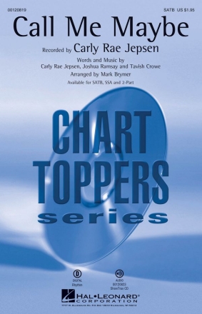 Call Me Maybe for mixed chorus and piano chorus score