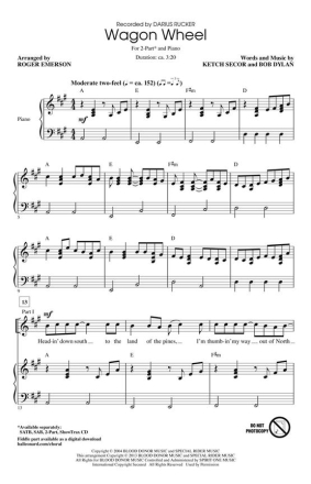 Wagon Wheel 2-Part Choir Chorpartitur
