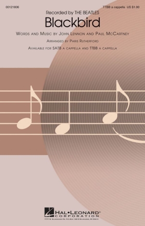John Lennon, Blackbird TTBB a Cappella Chorpartitur