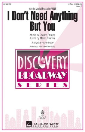 Charles Strouse, I Don't Need Anything But You 2-Part Choir Chorpartitur