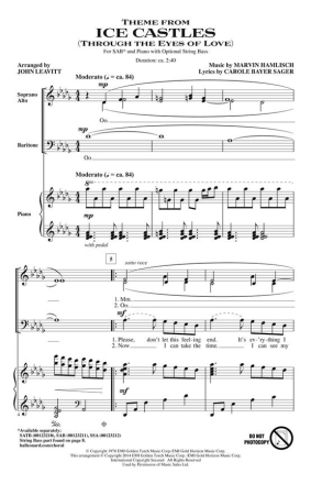 Marvin Hamlisch, Theme from Ice Castles (Through the Eyes of Love) SAB Chorpartitur