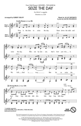 Alan Menken, Seize the Day SSAA a Cappella Chorpartitur