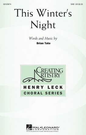 Brian Tate, This Winter's Night SAB Chorpartitur