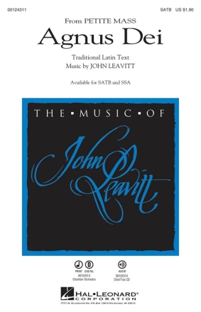 Agnus Dei for mixed choir and piano score