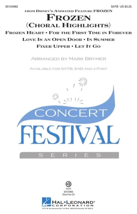 Frozen (Choral Highlights) for mixed choir and piano choral score