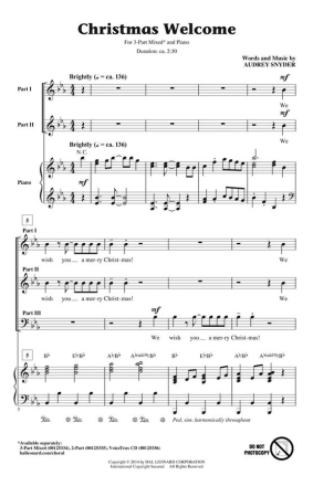 Audrey Snyder, Christmas Welcome Chor CD