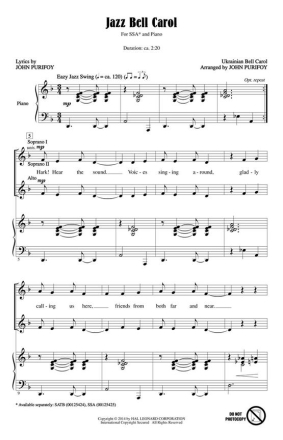 Jazz Bell Carol SSA Chorpartitur