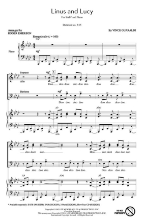 Vince Guaraldi, Linus and Lucy SAB Chorpartitur