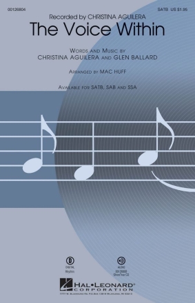 Christina Aguilera, The Voice Within SATB Chorpartitur