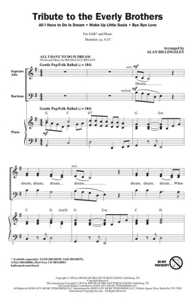 Boudleaux Bryant_Felice Bryant, Tribute to the Everly Brothers SAB Chorpartitur