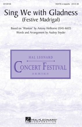Anthony Holborne, Sing We with Gladness SSATB a Cappella Chorpartitur